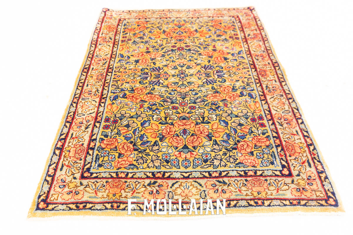 Antique Kerman Rug Gold Field Color n°:40519880